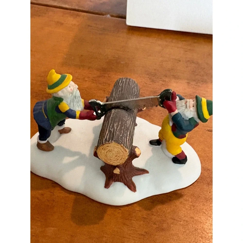 Department 56 Woodsmen Elves Mens OS Village Accessory Multicolor Porcelain Set